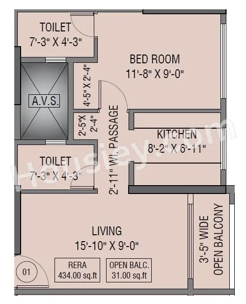 Satra Nexus Unit plan - 465 sq.ft.