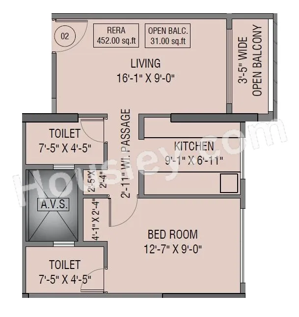 Satra Nexus Unit plan - 483 sq.ft.
