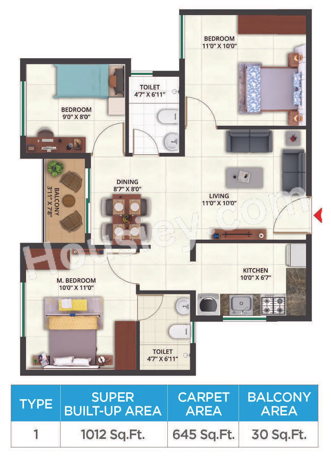Sattva Aeropolis Unit plan - 275 sq.ft.
