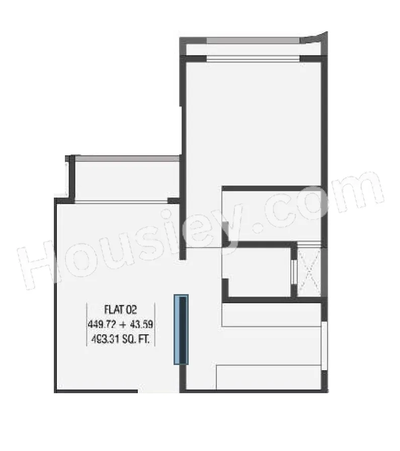 Sayba Olympia Unit plan - 493 sq.ft.