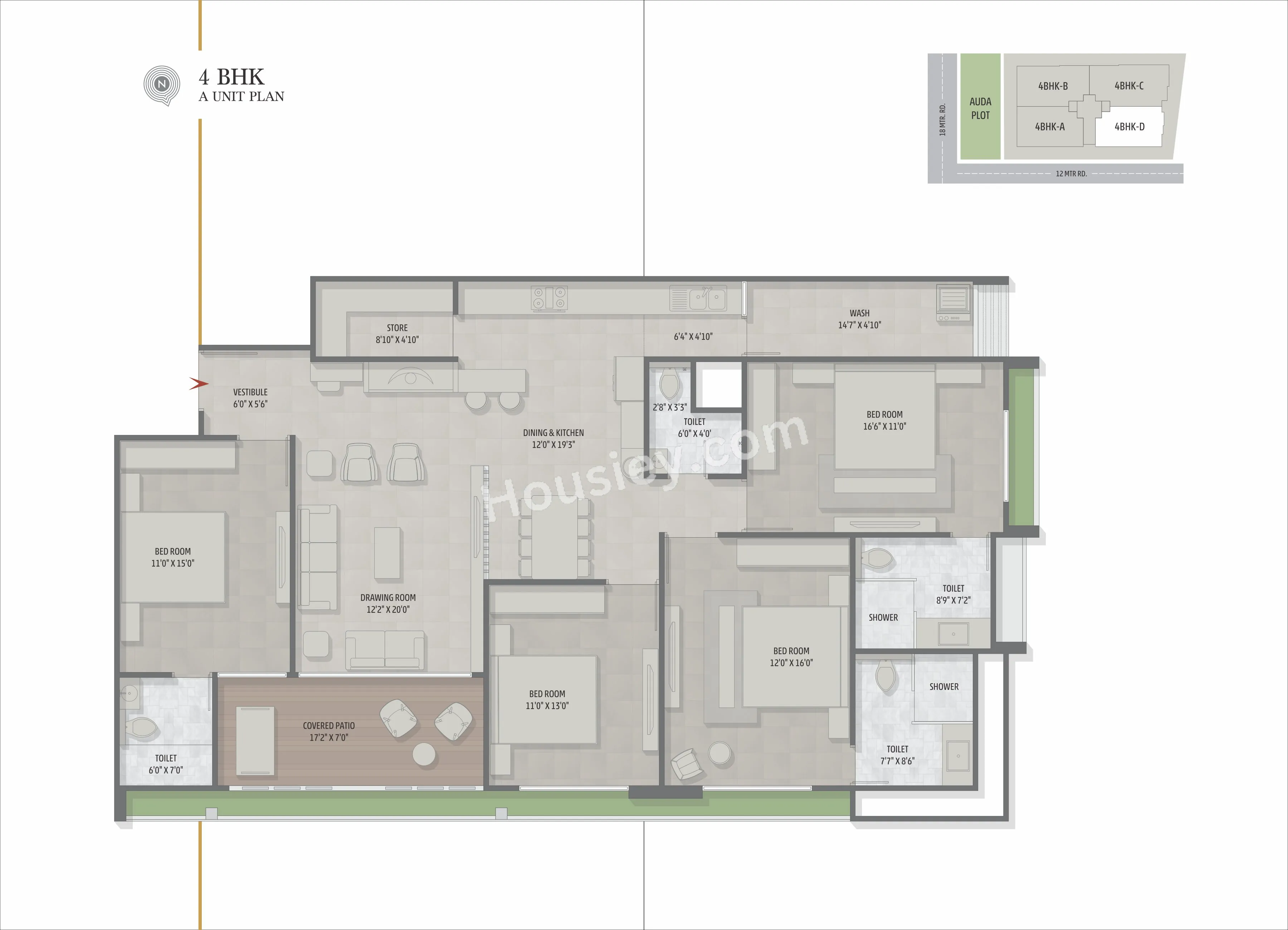 Shakti Essence 51 Unit plan - 2337 sq.ft.