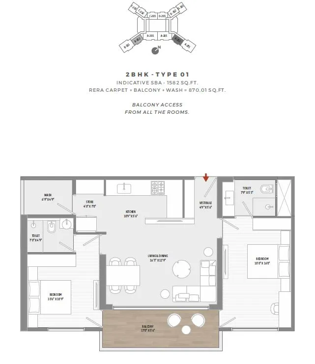 Unit plan - 791 sq.ft.