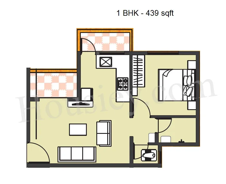Shivteerth Legacy Unit plan - 439 sq.ft.