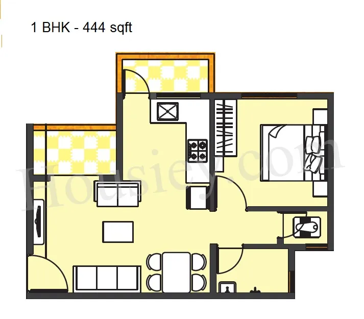 Shivteerth Legacy Unit plan - 444 sq.ft.