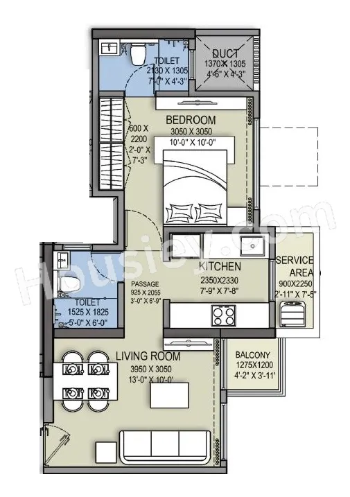 Unit plan - 428 sq.ft.
