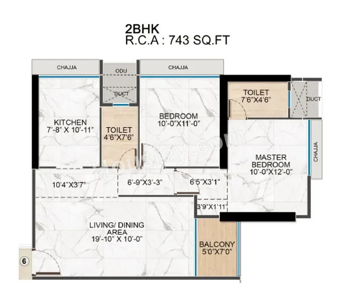 Shreeji Gateway Unit plan - 743 sq.ft.