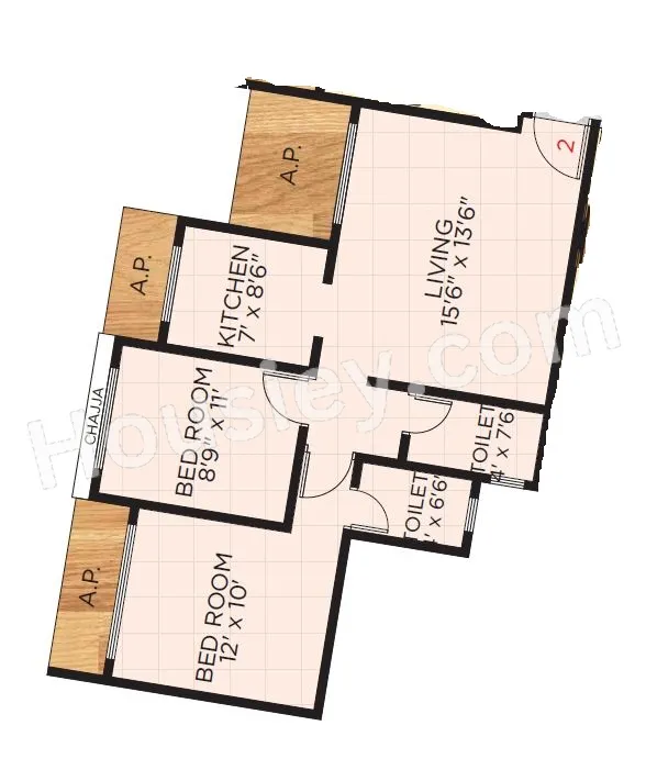 Shreeji Landmark Unit plan - 601 sq.ft.