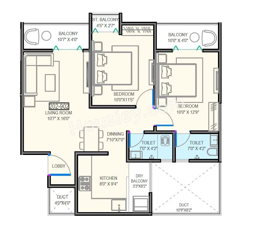 Shreeram Euphoria Unit plan - 791 sq.ft.