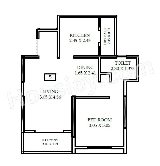 Shriram Sky Park Unit plan - 522 sq.ft.