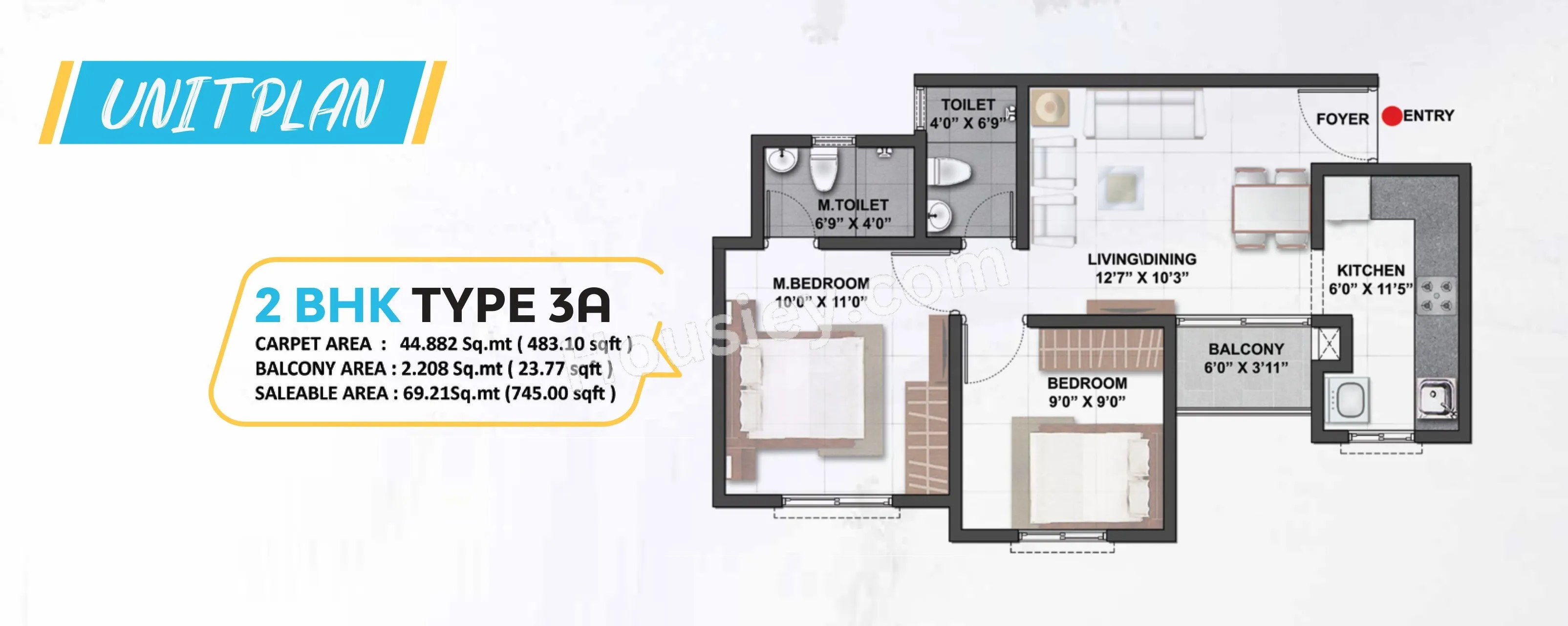 Shriram WYT Field Unit plan - 507 sq.ft.