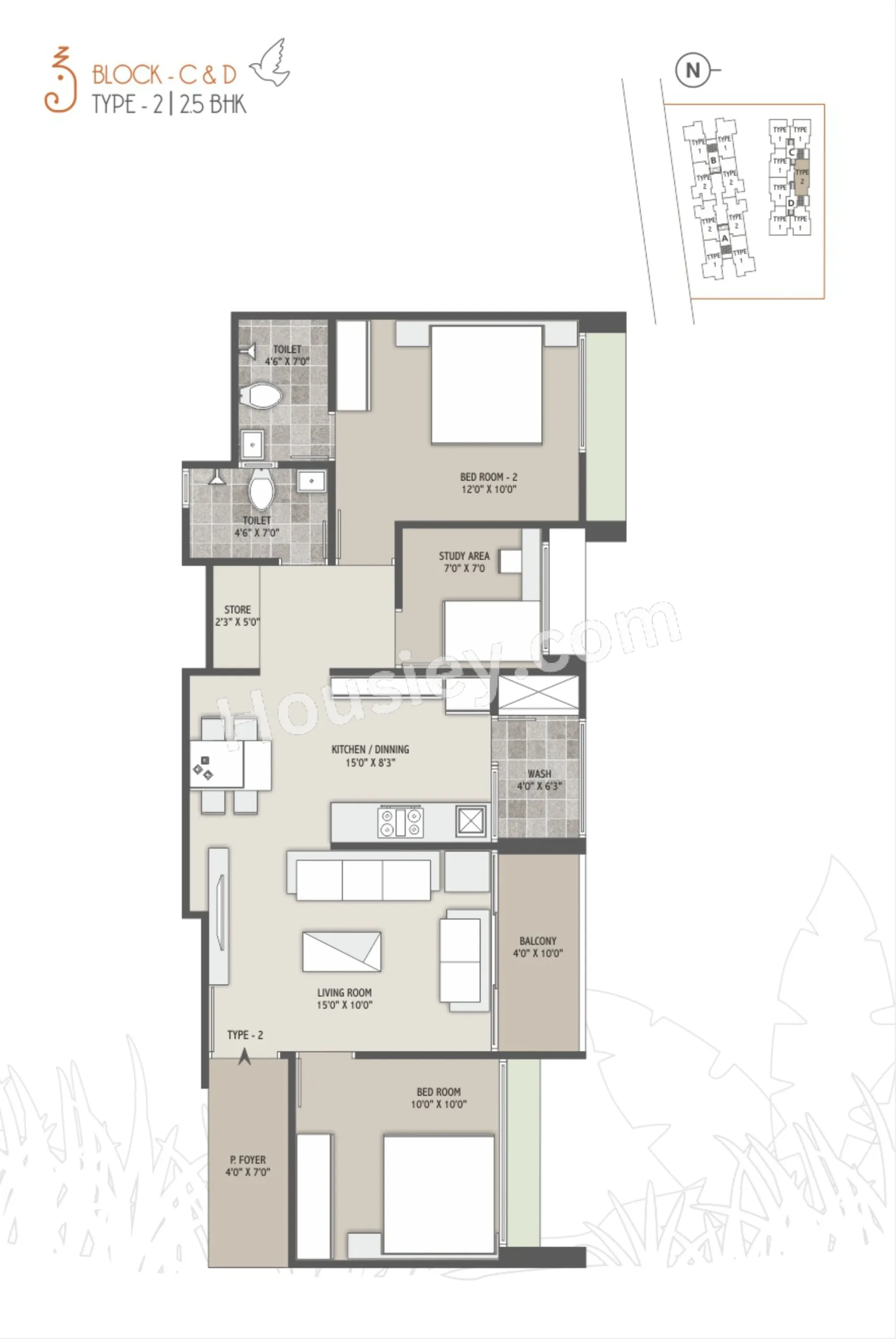 Shree Siddhivinayak Prospera Unit plan - 778 sq.ft.