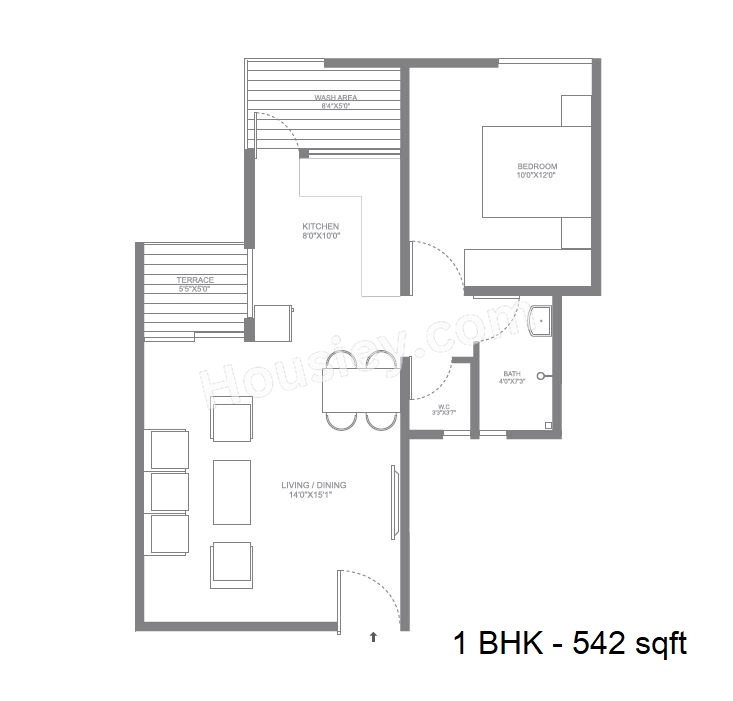 Skyi Pelican Unit plan - 542 sq.ft.