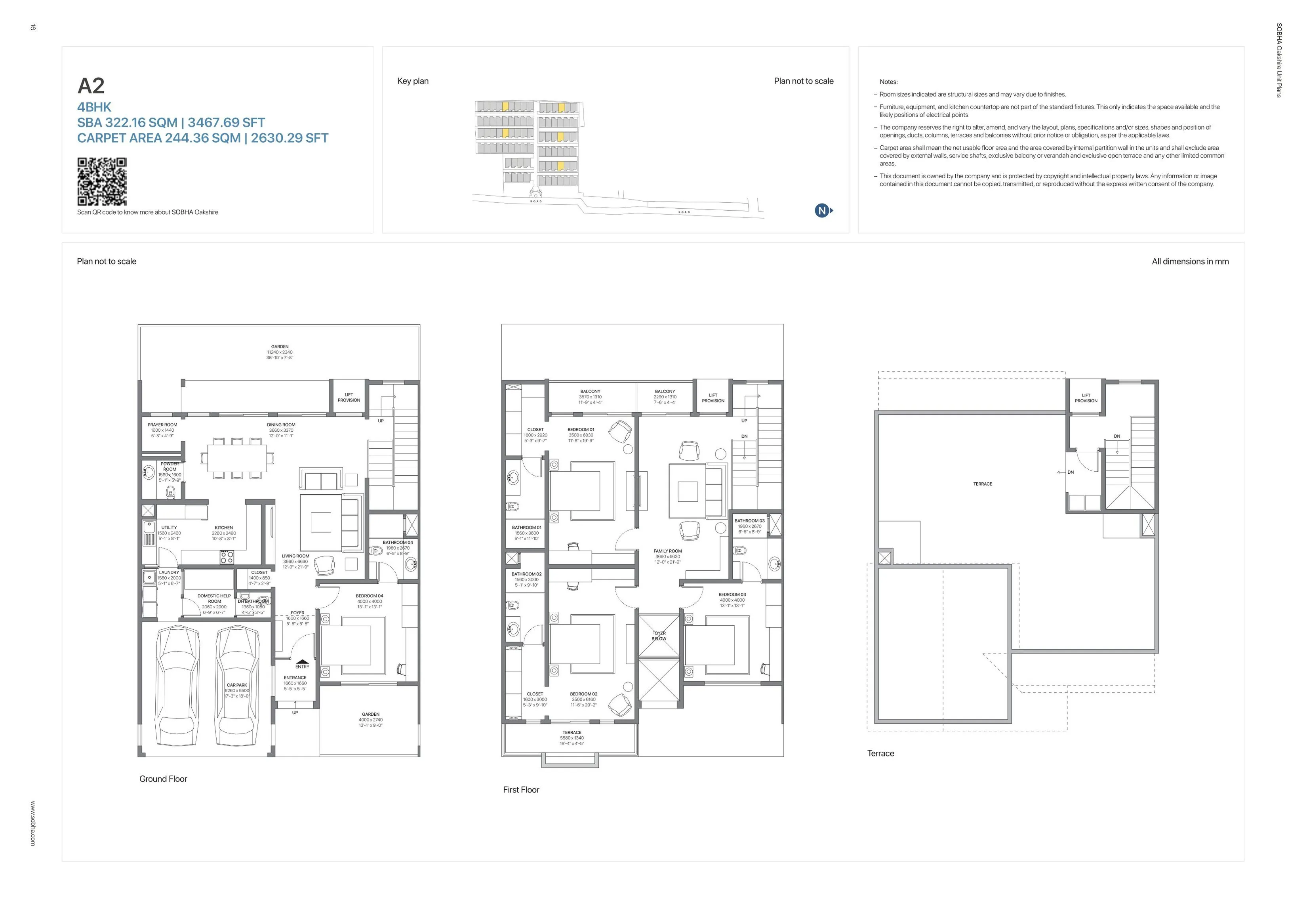 Sobha Oakshire Unit plan - 2114 sq.ft.