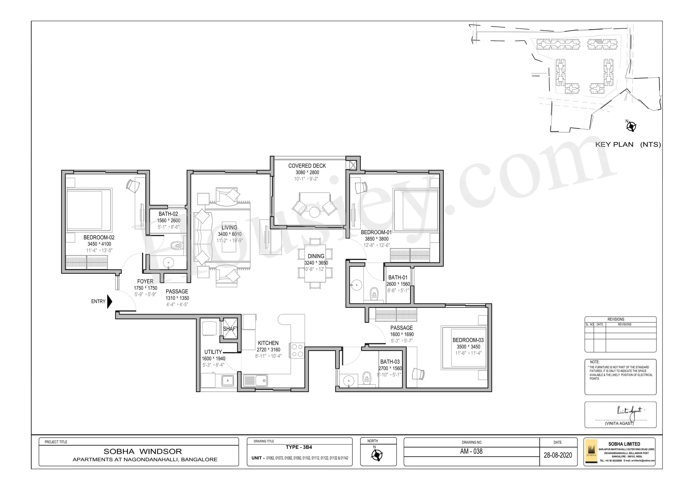 Unit plan - 1054 sq.ft.