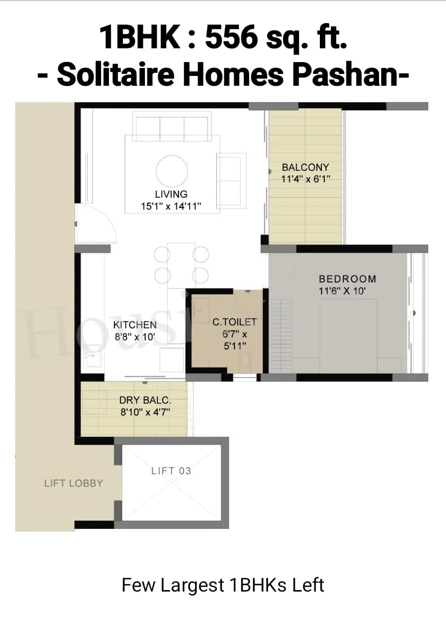 Solitaire Homes Unit plan - 556 sq.ft.