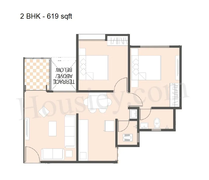 Splendid Park Unit plan - 619 sq.ft.