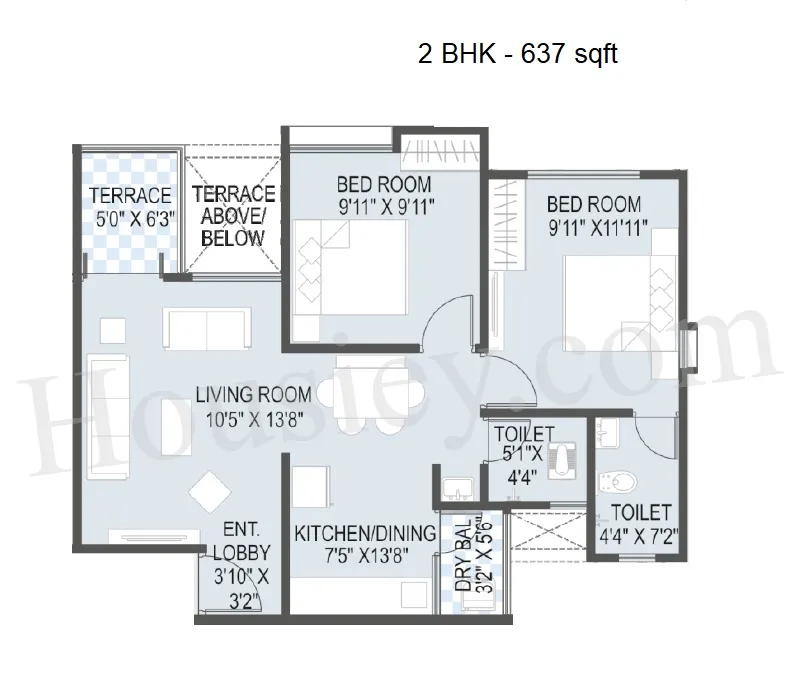 Splendid Park Unit plan - 637 sq.ft.