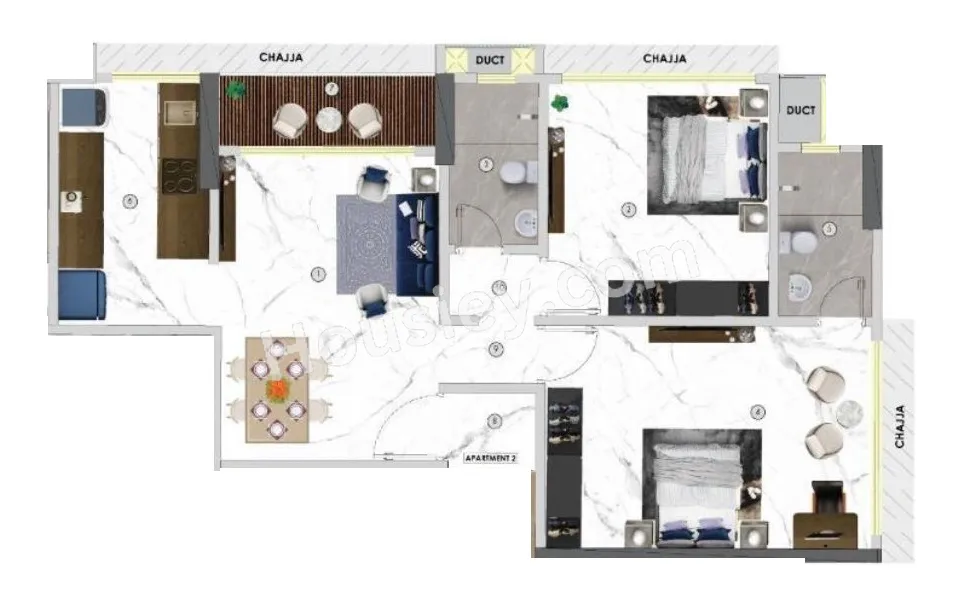 Sugee Sukrut Unit plan - 799 sq.ft.