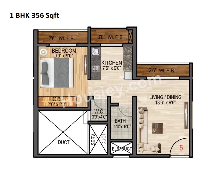 Unit plan - 356 sq.ft.
