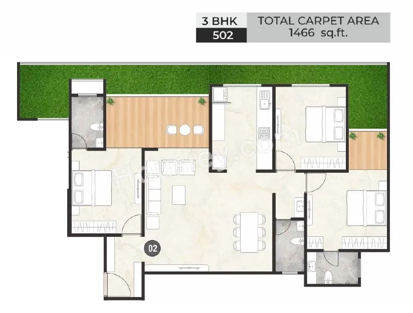 Sukhwani Celaeno Unit plan - 1466 sq.ft.