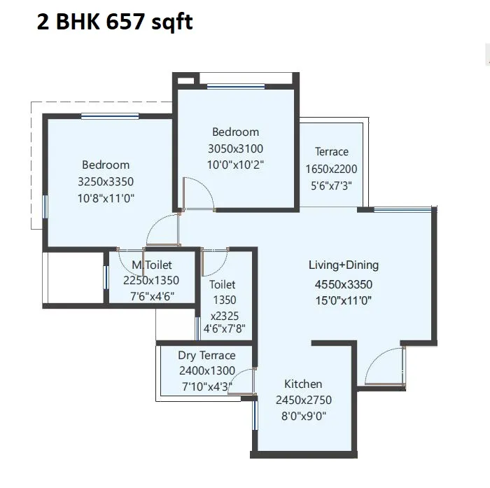 Sukhwani Highlands Unit plan - 657 sq.ft.