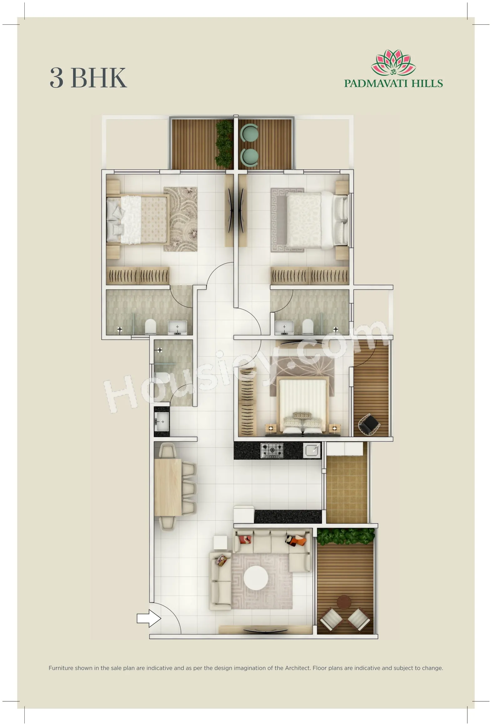 Suyog The Peak Unit plan - 1308 sq.ft.