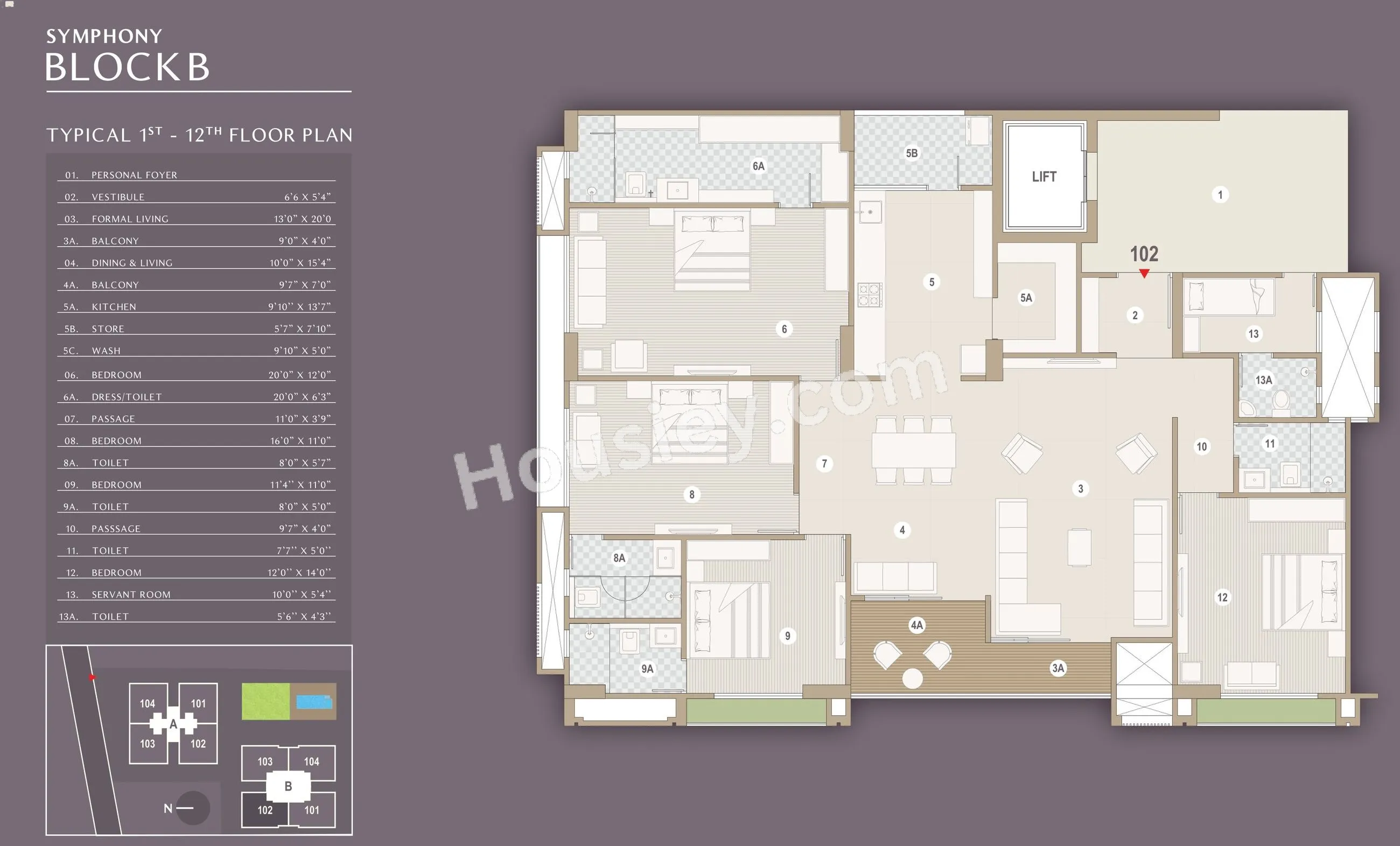 Swati Symphony Unit plan - 1980 sq.ft.
