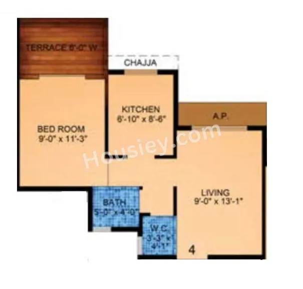 Unit plan - 430 sq.ft.