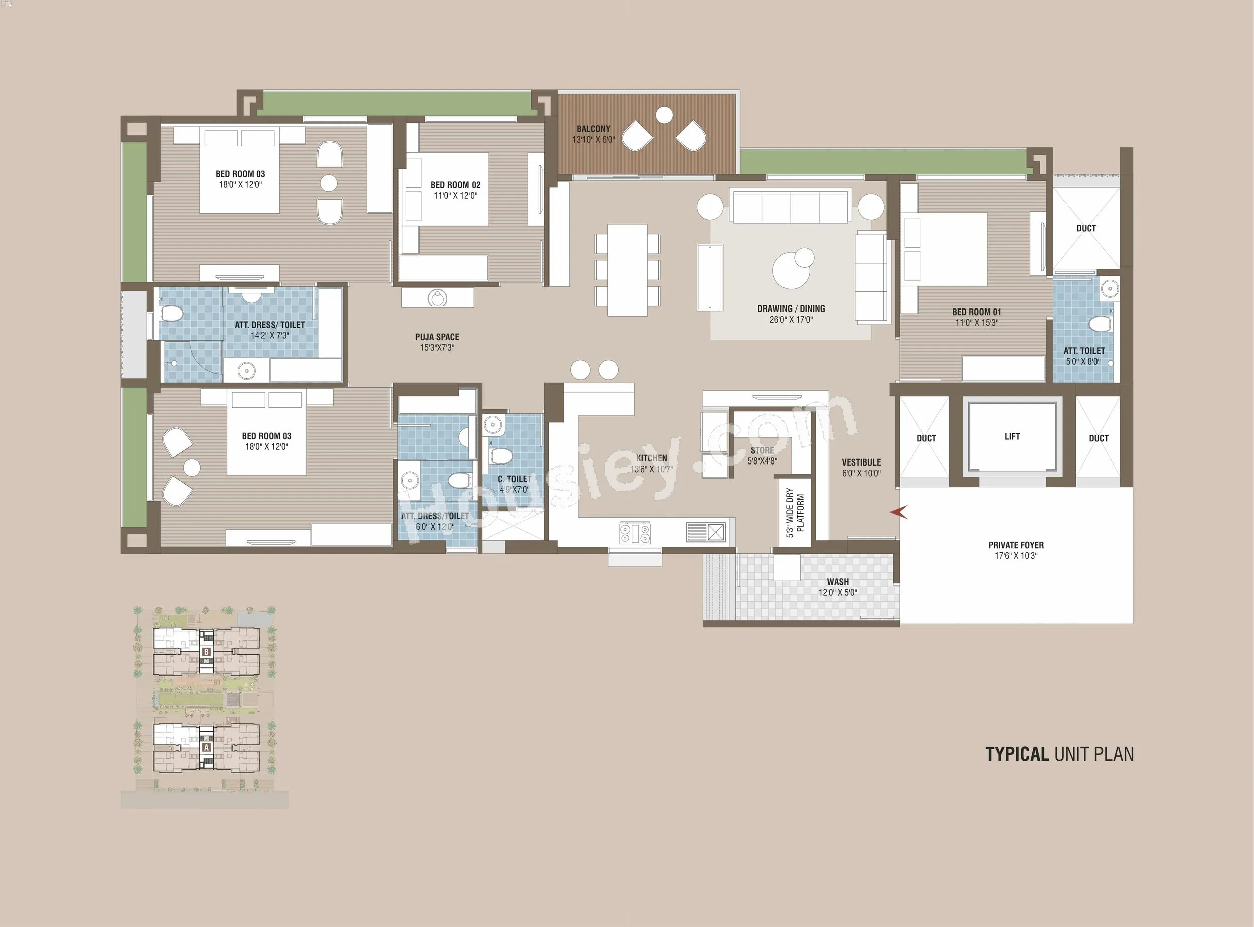 Unit plan - 2662 sq.ft.