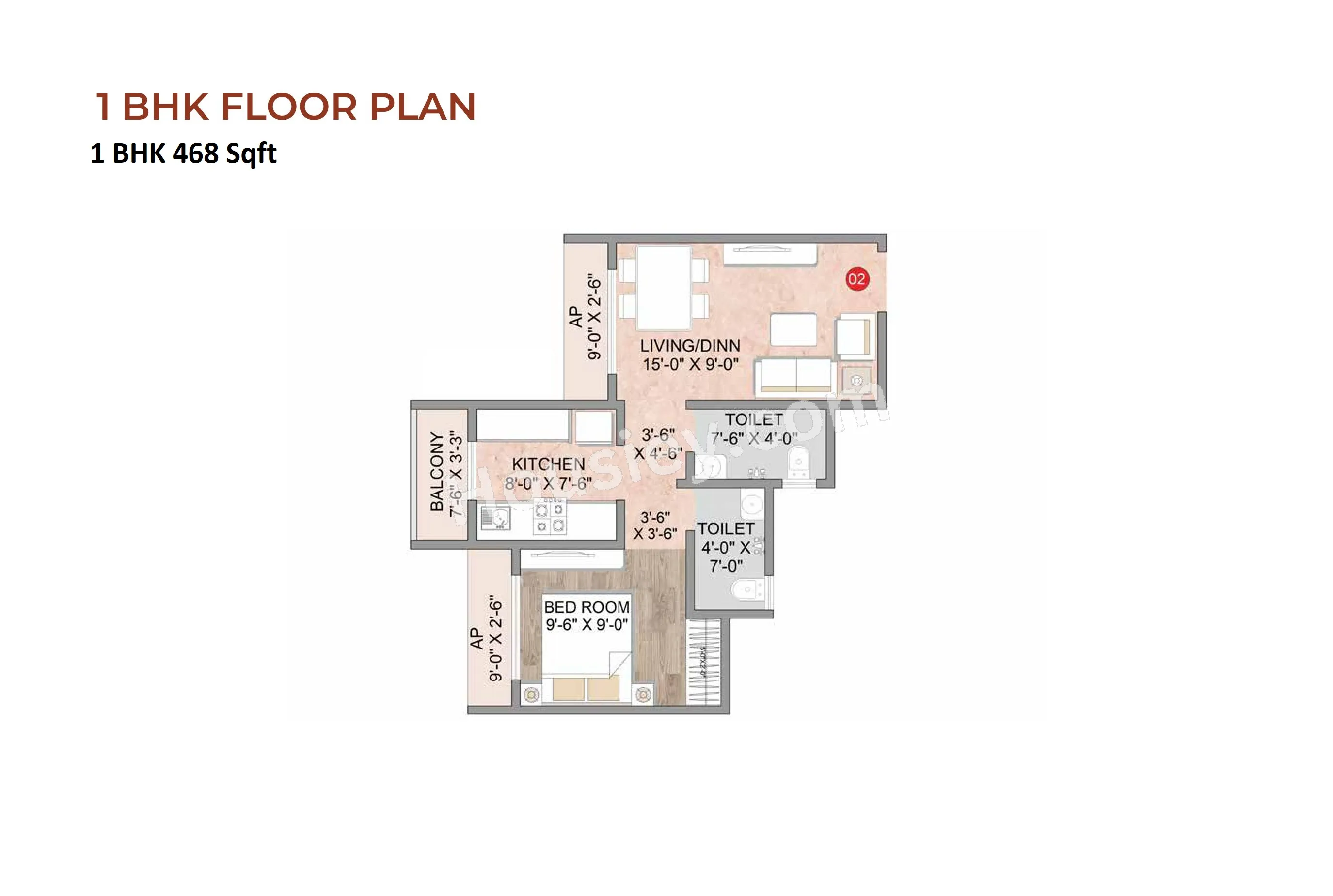 Supreme The Livin Unit plan - 468 sq.ft.