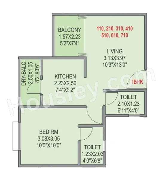Tirupati Eternia greens Unit plan - 465 sq.ft.