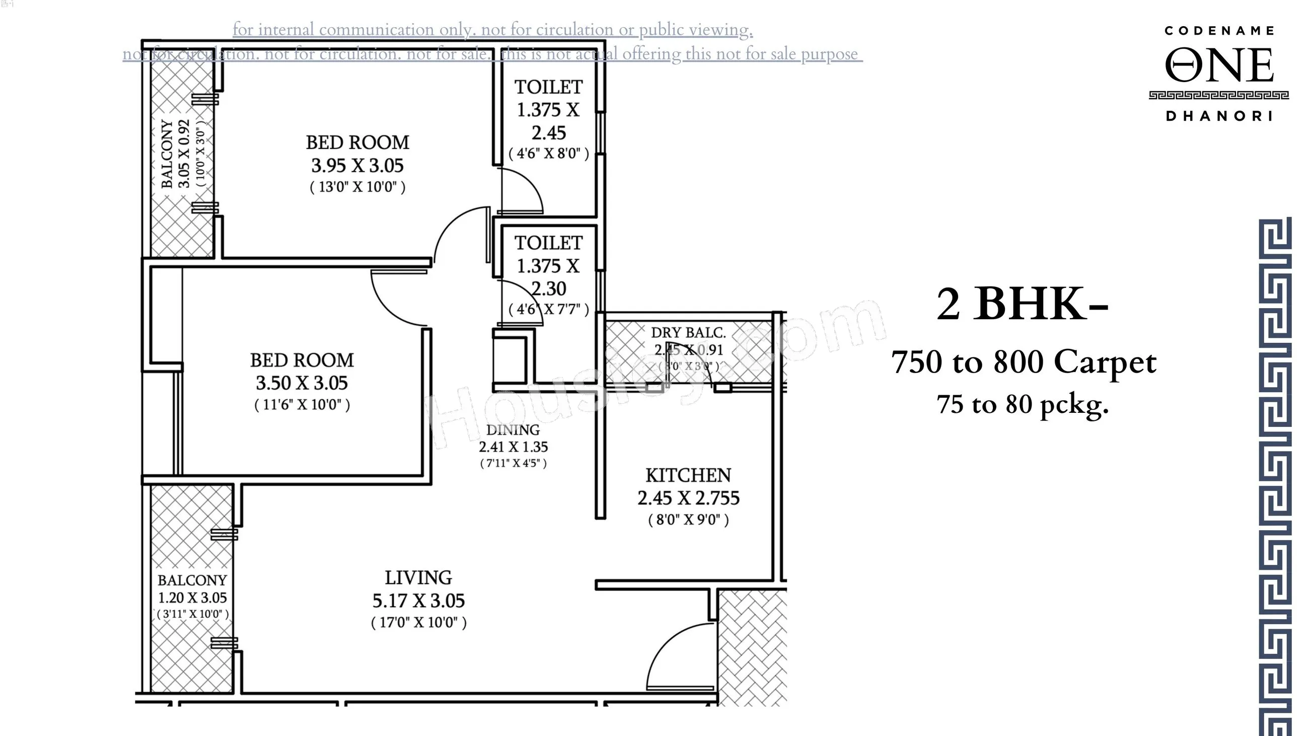 Triaa One Aretha Unit plan - 800 sq.ft.