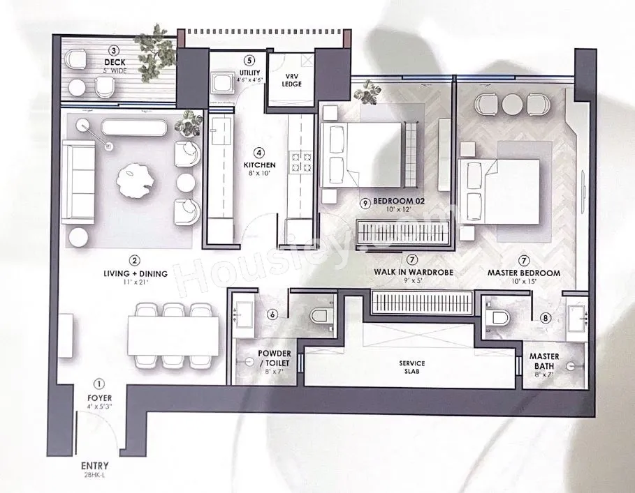 Tribeca The Edge Unit plan - 882 sq.ft.