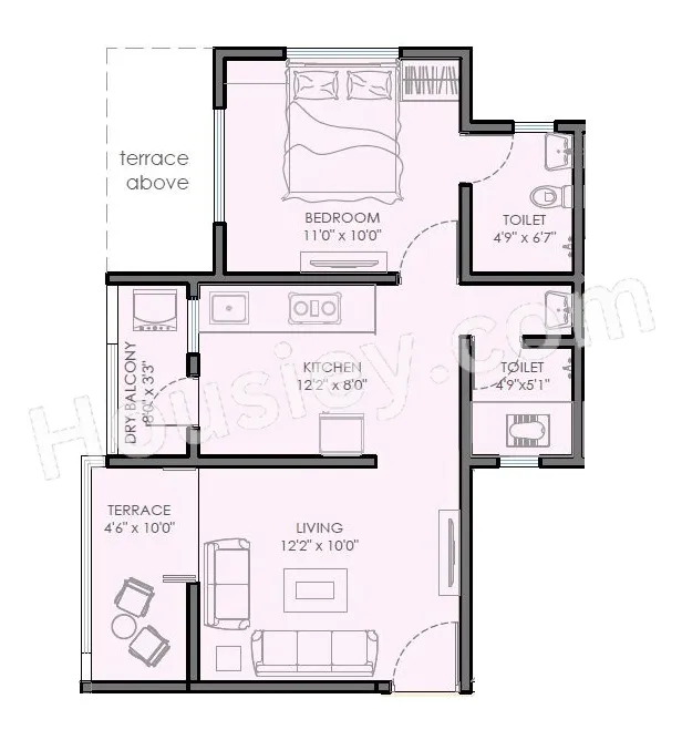 Umiya Dreams Icon Unit plan - 502 sq.ft.