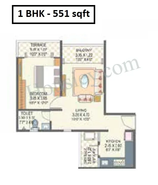 Unique Legacy Majestic Unit plan - 551 sq.ft.