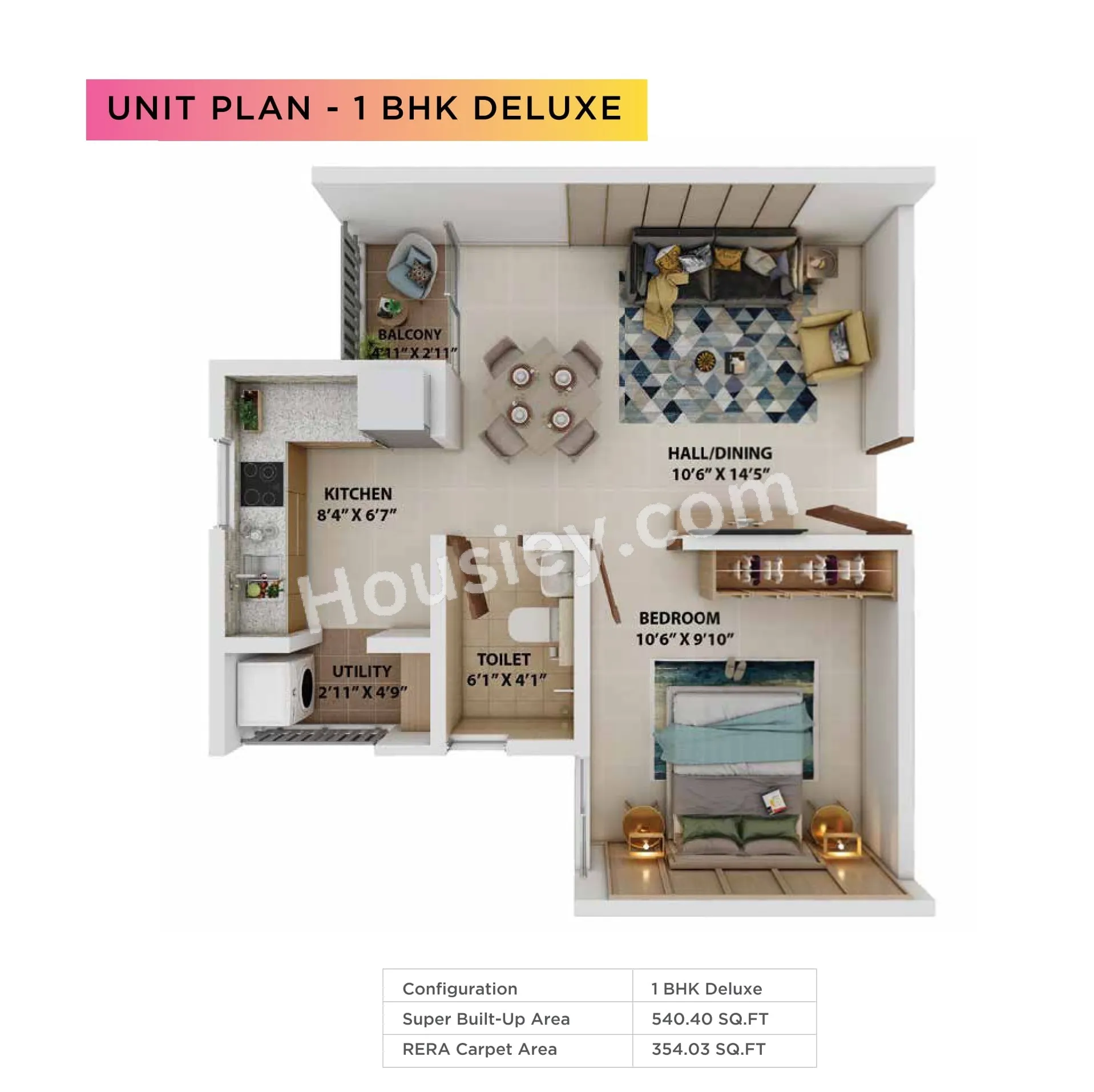 VBHC Haven of Joy Unit plan - 354 sq.ft.