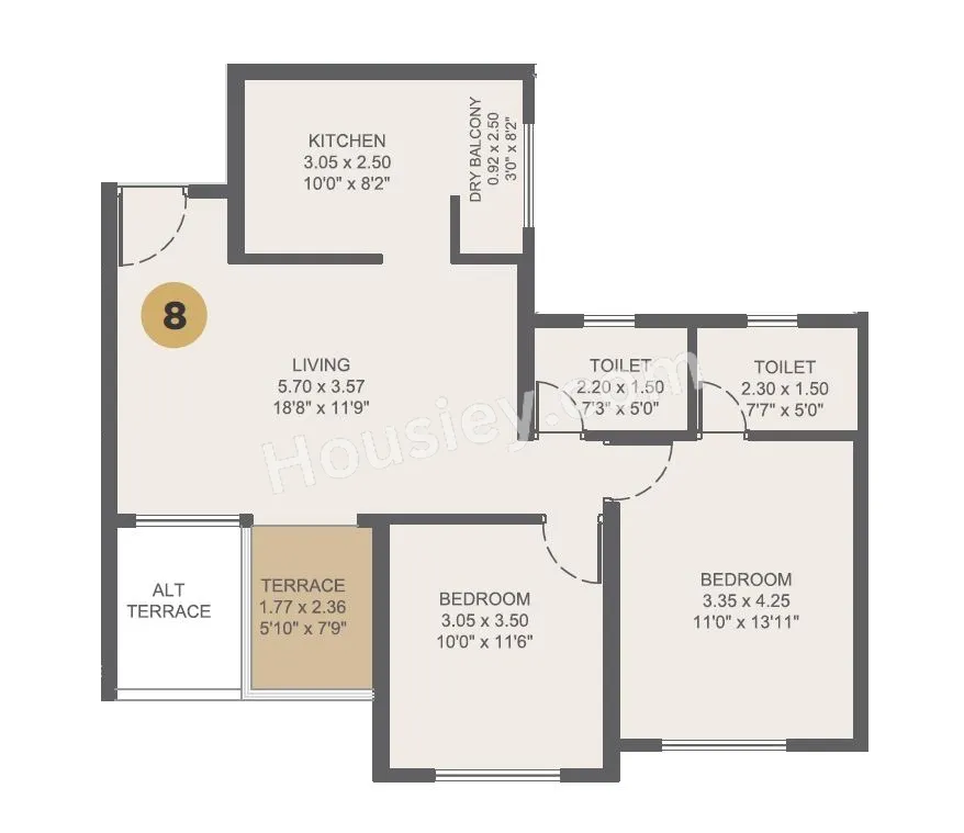 VTP Beaumonde Unit plan - 776 sq.ft.