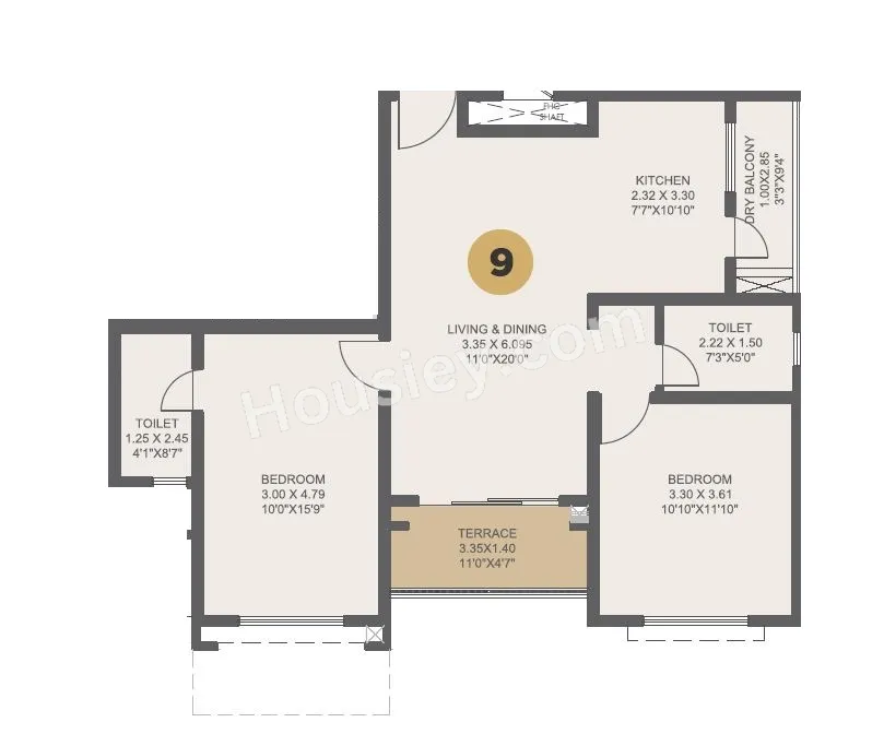 VTP Beaumonde Unit plan - 797 sq.ft.