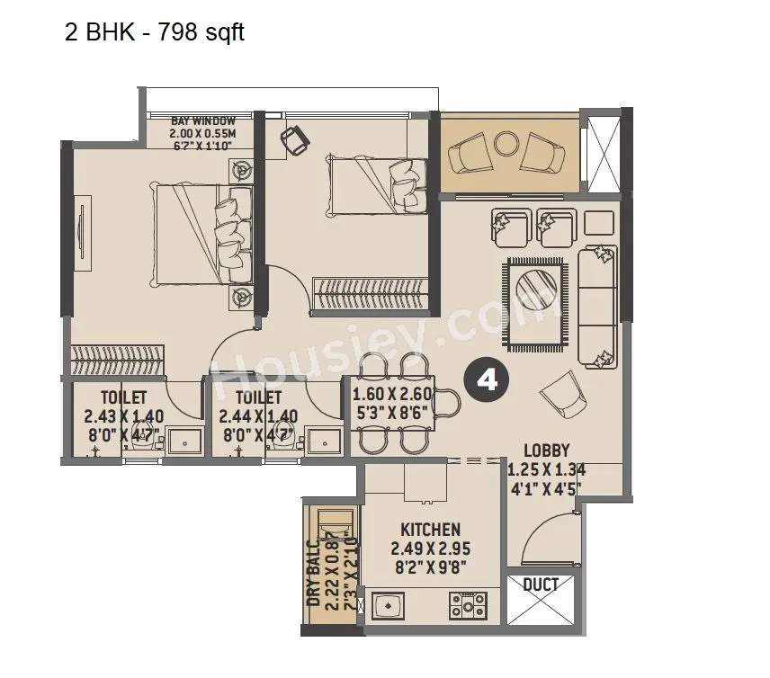 VTP Cielo Unit plan - 798 sq.ft.