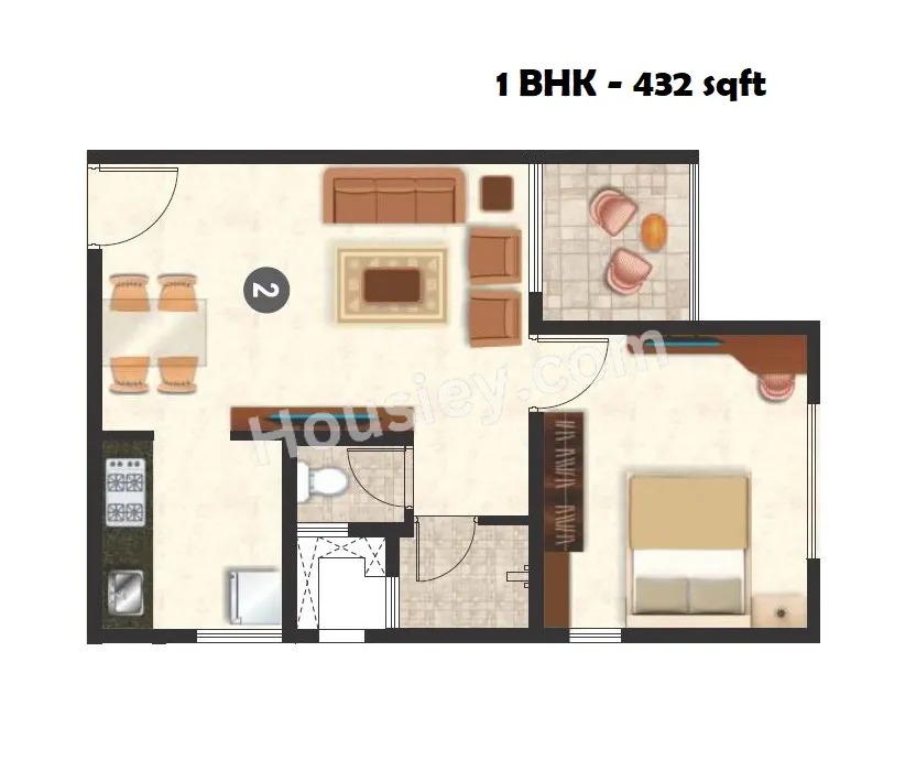 VTP Leonara Unit plan - 432 sq.ft.