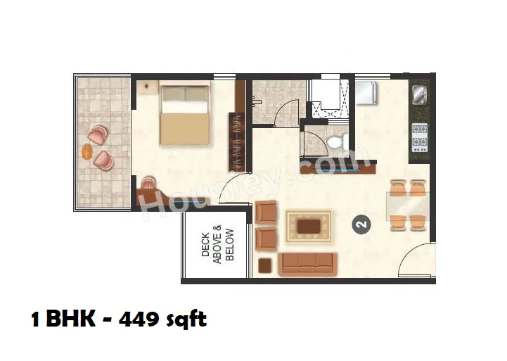 VTP Leonara Unit plan - 449 sq.ft.
