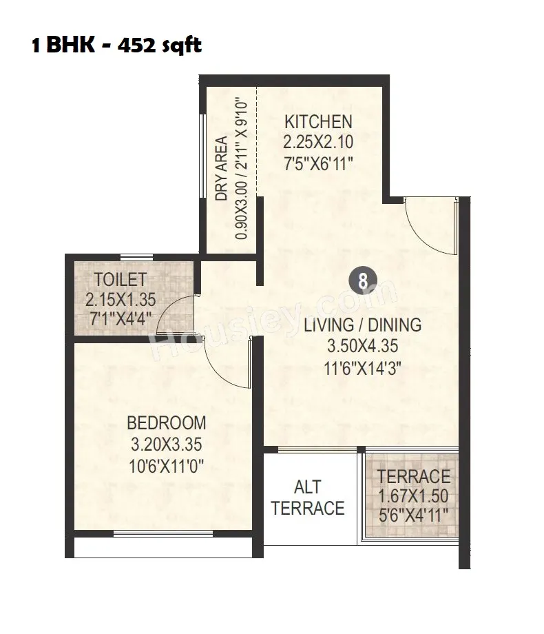 VTP Leonara Unit plan - 452 sq.ft.