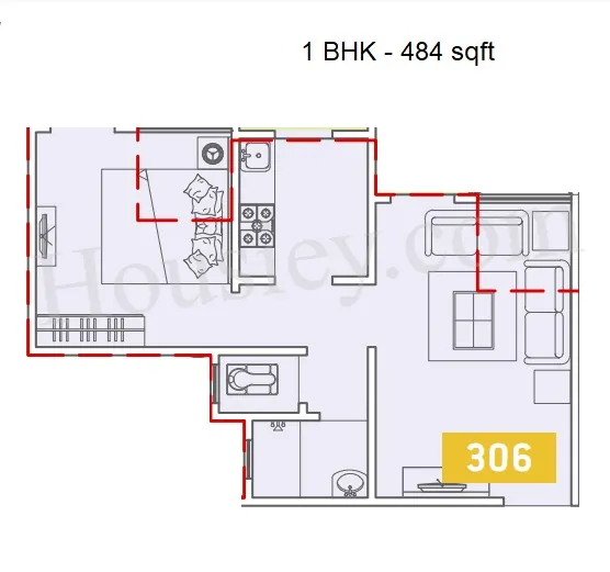VTP Urban Life Unit plan - 484 sq.ft.