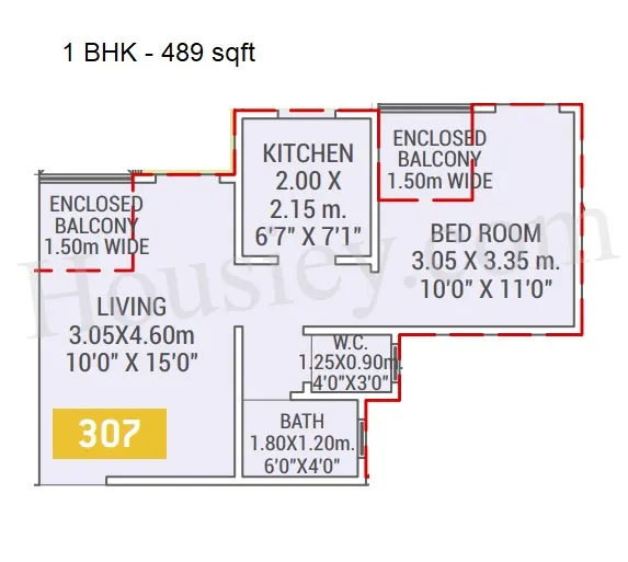 VTP Urban Life Unit plan - 489 sq.ft.
