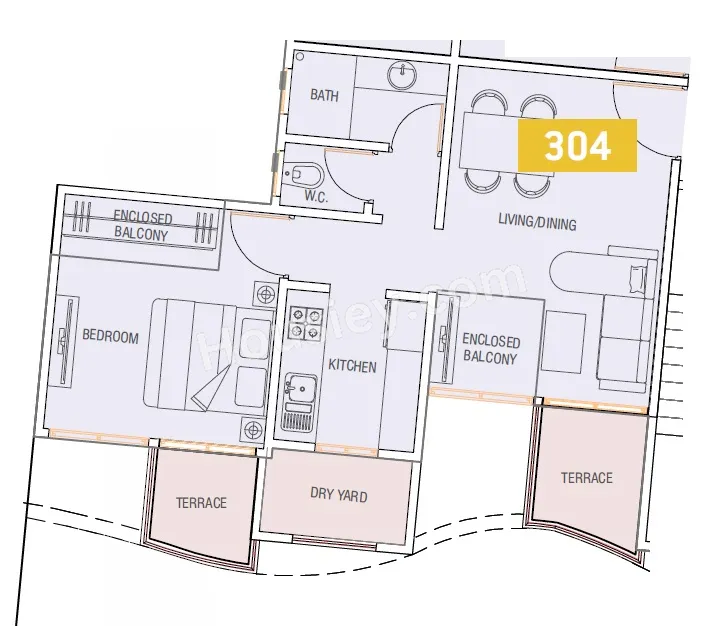 VTP Urban Life Unit plan - 498 sq.ft.
