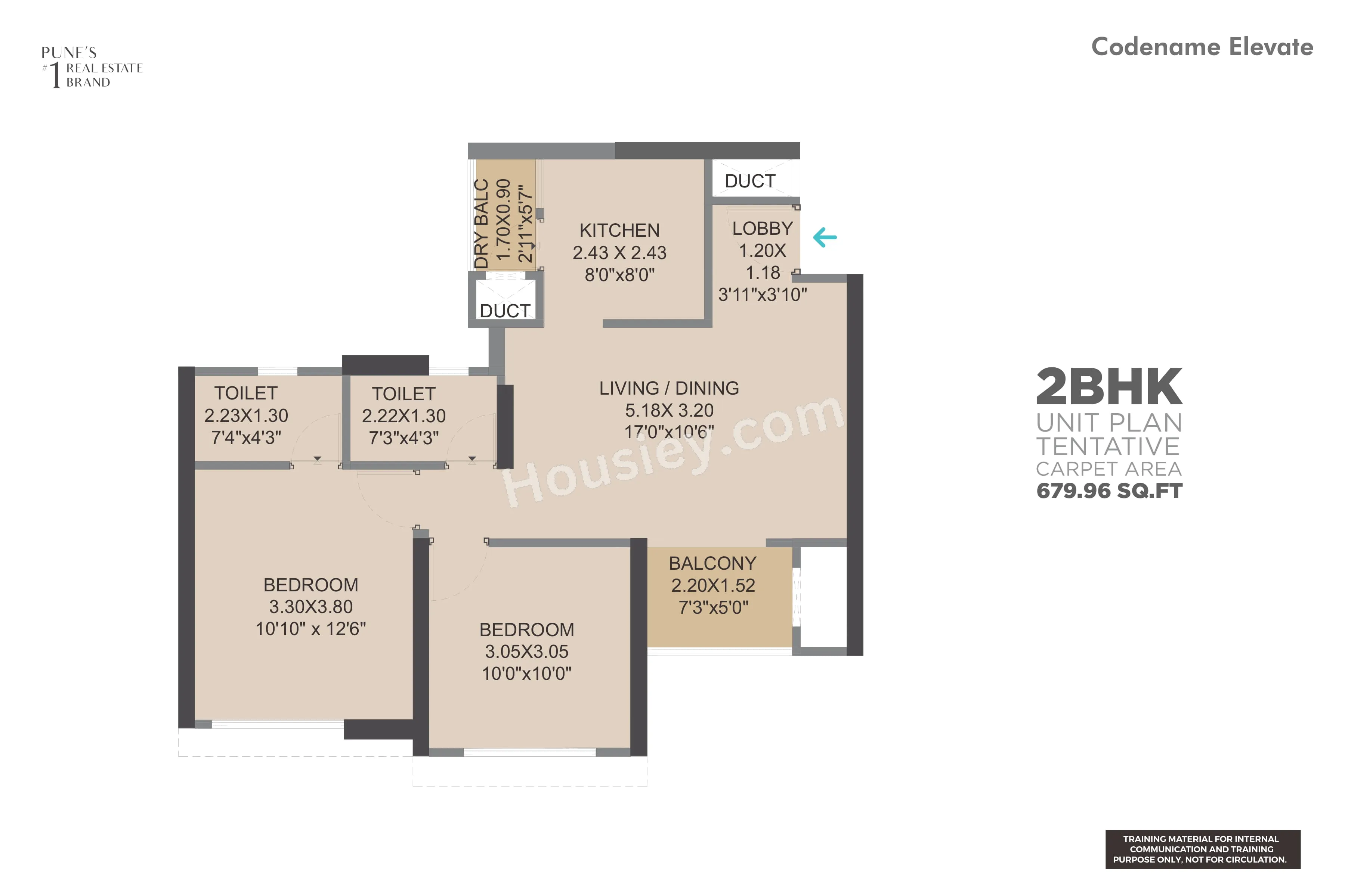 VTP Volare Unit plan - 680 sq.ft.