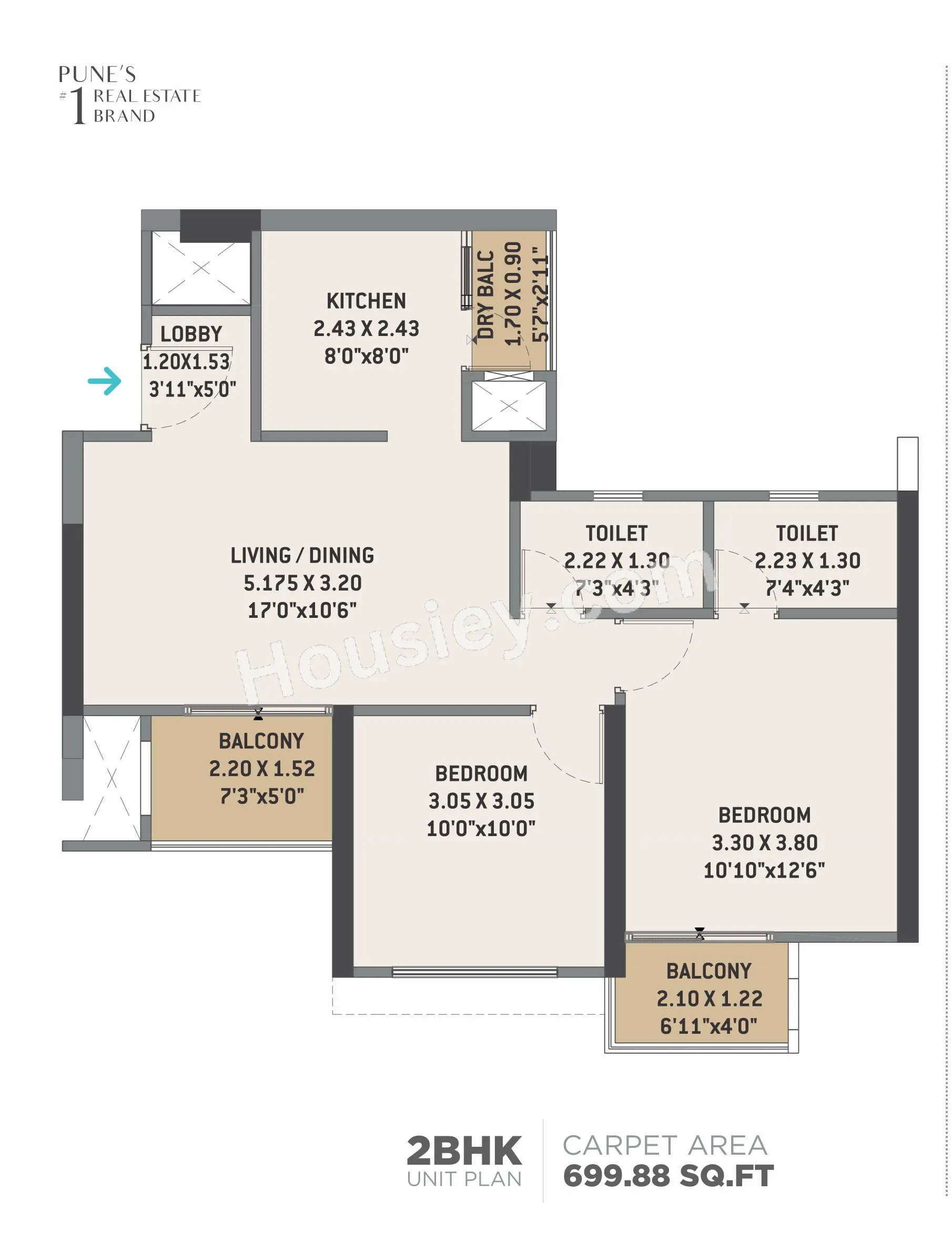 VTP Volare Unit plan - 700 sq.ft.