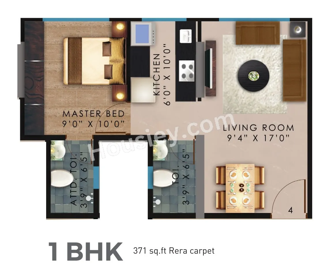 Unit plan - 371 sq.ft.