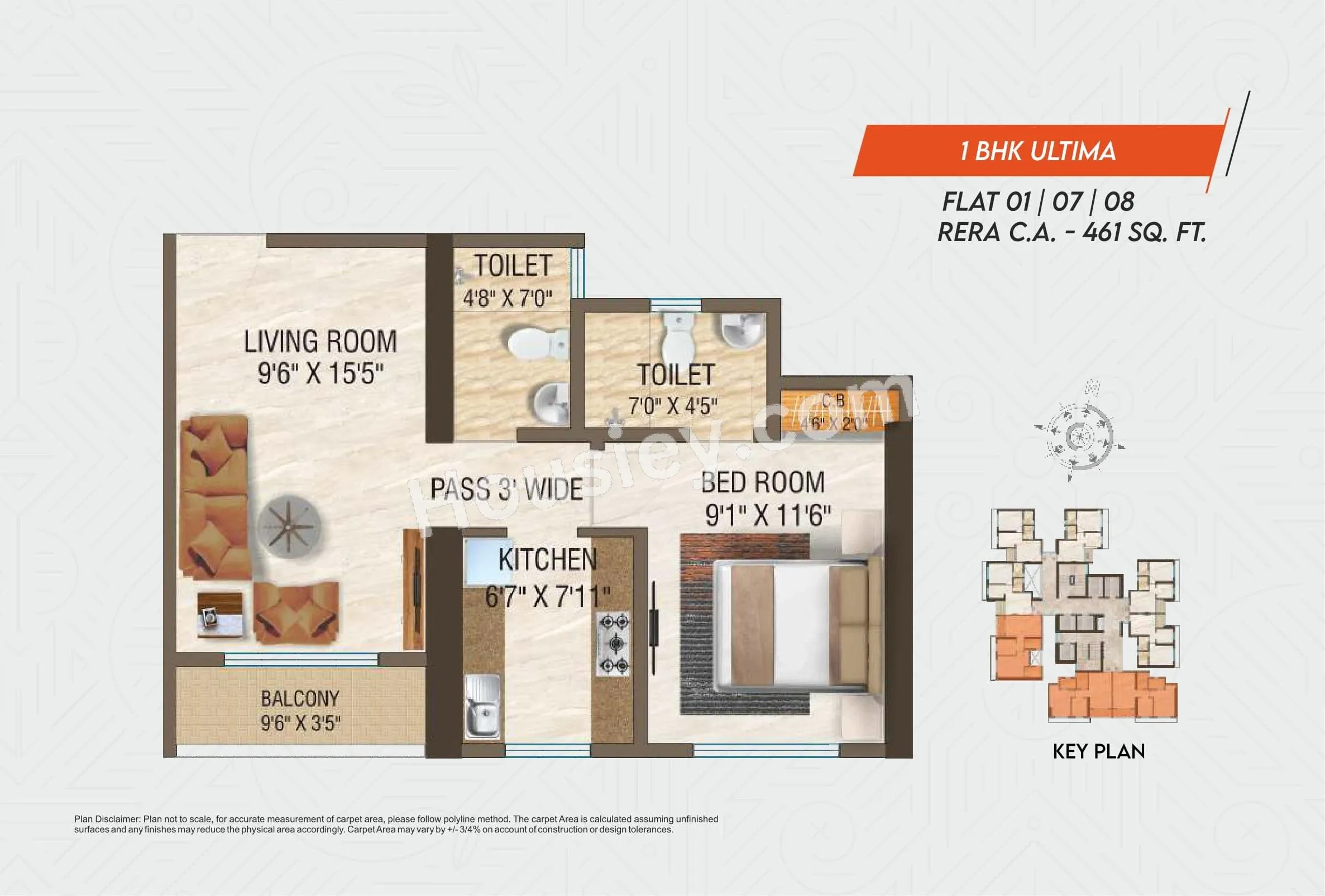 Vihang Nova Unit plan - 461 sq.ft.