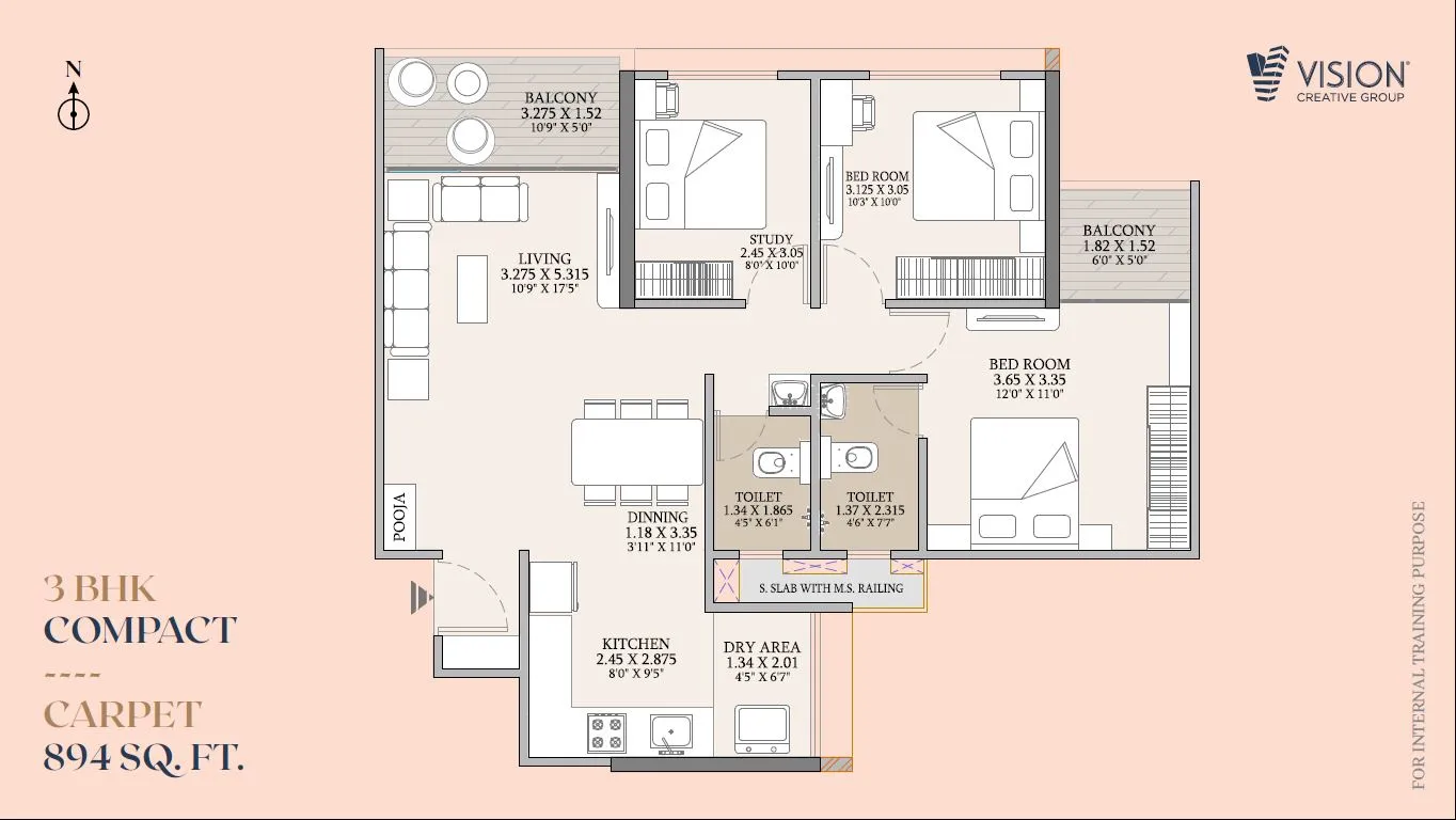 Vision Altia Unit plan - 894 sq.ft.